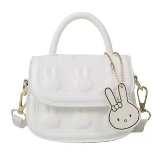 Bolso infantil blanco con diseño de conejo, nuevo