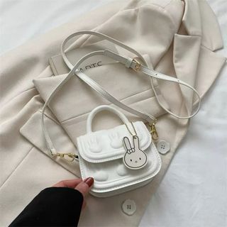 Bolso infantil blanco con diseño de conejo, nuevo