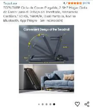 TOPUTURE Cinta Correr Plegable 2.5HP