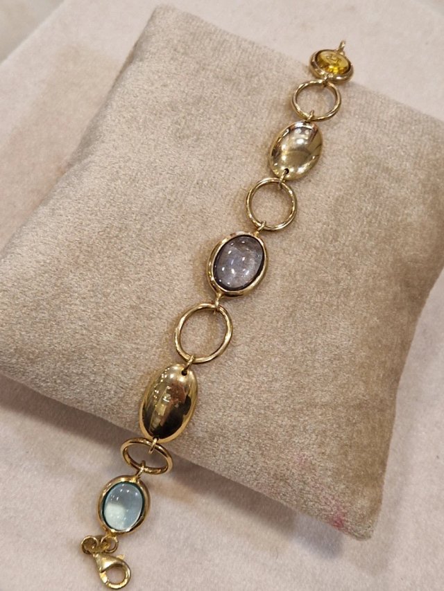 Bracciale con cristalli colorati argento