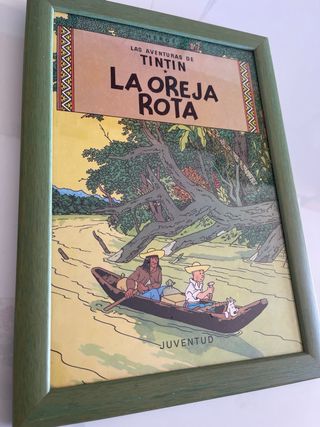 Cuadro Tintín La Oreja Rota Marco Verde