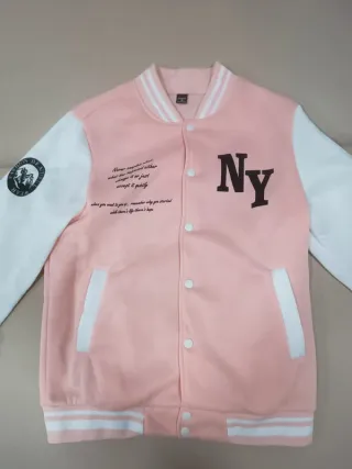 Chaqueta Bomber NY Rosa Talla XS.