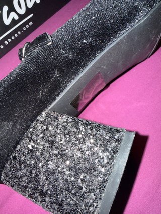 Zapatos de terciopelo negros con tacon comodo nuev