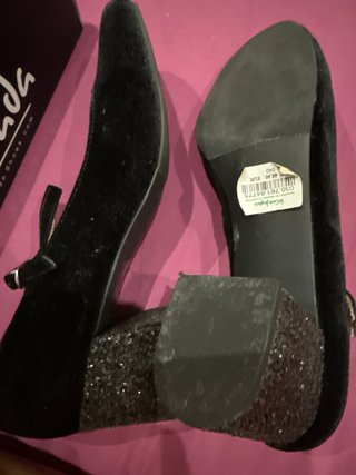 Zapatos de terciopelo negros con tacon comodo nuev