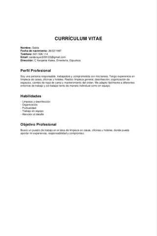 Busco un puesto de trabajo en el área de limpieza