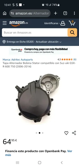 Tapa de bobina de moto