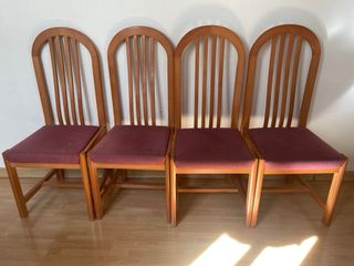 Conjunto 4 Sillas Comedor Madera Tapizadas