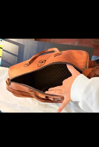 Bolso de viaje vintage de cuero marrón