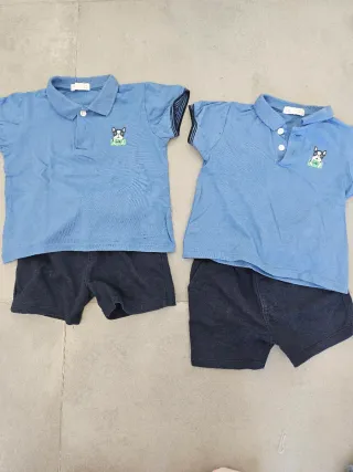 Conjuntos gemelos bebé niño uno es talla 12 y 18m