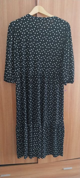 Vestido Zara lunares negro talla L