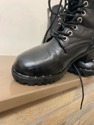 Stivaletti Neri Borchie Suola Chunky