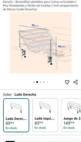 Geriafy Barandilla Abatibles para Cama