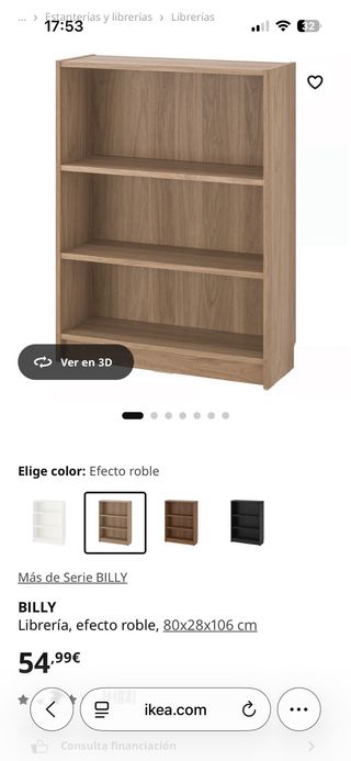 Estantería Librería Repisa Billy Ikea Roble