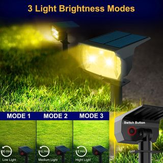 4 Faretti Solari LED da Giardino 72 Luci 3000K