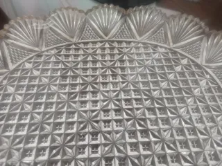 Bandeja decorativa cristal tallado