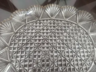 Bandeja decorativa cristal tallado