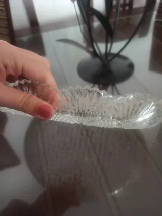 Bandeja decorativa cristal tallado