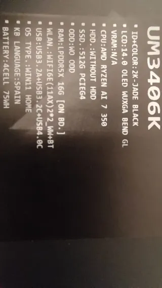 Asus Zenbook 14 OLED UM3406K