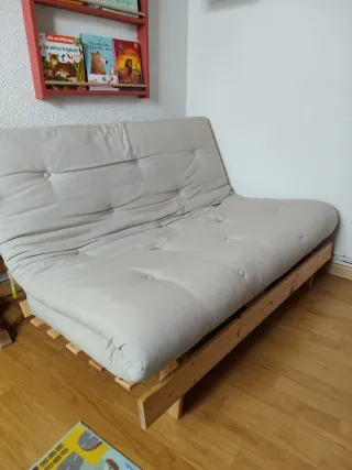 Sofá Cama Futón Madera Beige Karup Design