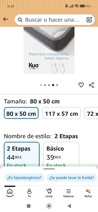 OPORTUNIDAD!!Colchón cuna 50x80x12 sin estrenar
