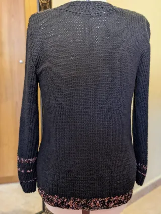 Jersey mujer negro y naranja