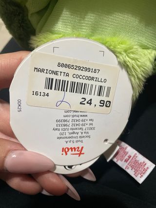 Peluche Trudi coccodrillo, a marionetta