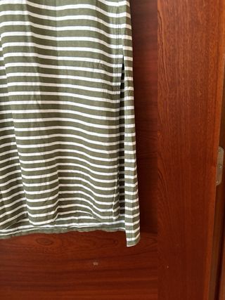 Vestido largo rayas verde y blanco