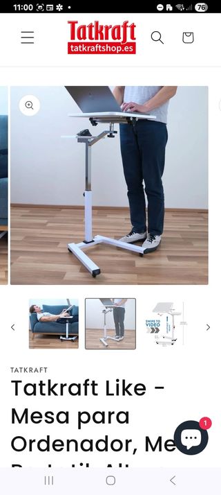 Mesa Ordenador Regulable con Ruedas