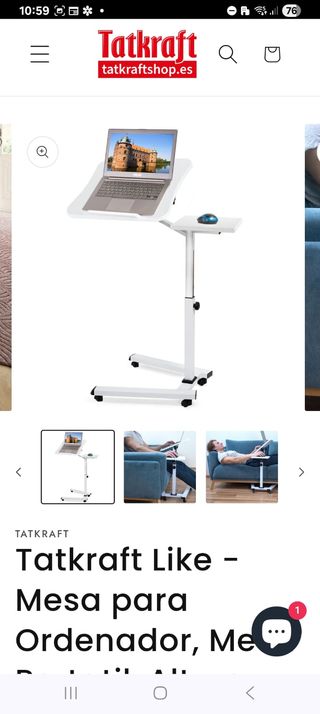 Mesa Ordenador Regulable con Ruedas