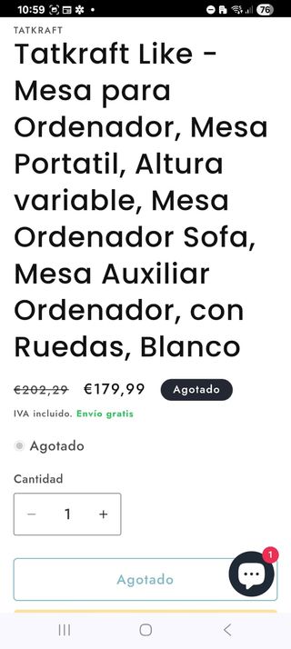 Mesa Ordenador Regulable con Ruedas