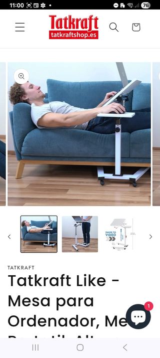 Mesa Ordenador Regulable con Ruedas