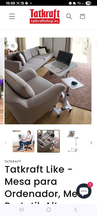 Mesa Ordenador Regulable con Ruedas