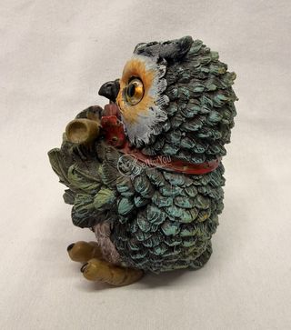 Soprammobile gufo con flauto 12 cm