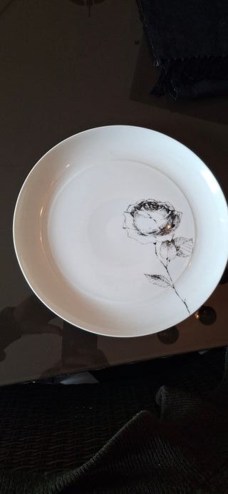 Bidasoa Platos Porcelana Diseño Rosa