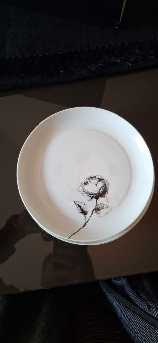 Bidasoa Platos Porcelana Diseño Rosa