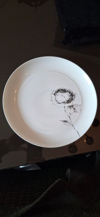 Bidasoa Platos Porcelana Diseño Rosa