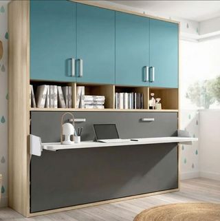 CAMA ABATIBLE CON ARMARIO SUPERIOR 105.