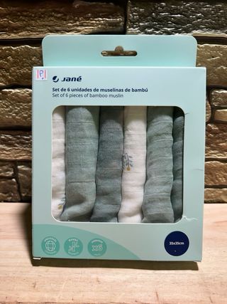 Pack 6 Muselinas Jané Algodón 35x35
