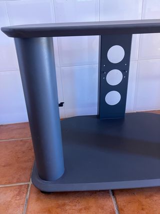 Mueble TV gris metal y plástico