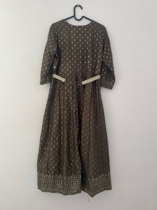 Vestido Indio Marrón y Dorado Talla Única