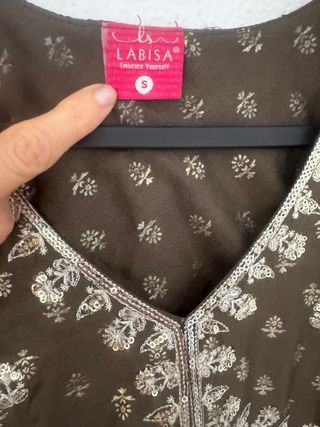 Vestido Indio Marrón y Dorado Talla Única