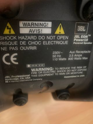 3 Altavoces Profesional Activo JBL EON POWER 10