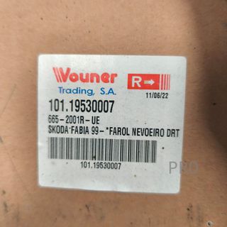 FARO ANTINIEBLAS DERECHO SKODA FABIA NUEVO 10119530007