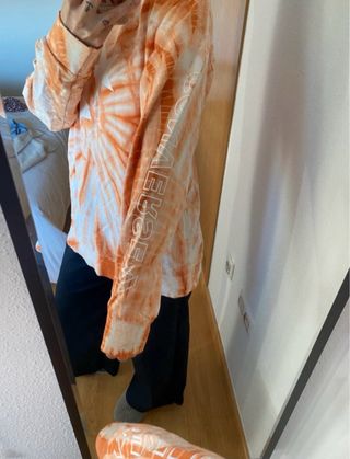 Sudadera Converse Tie-Dye Naranja y Blanca