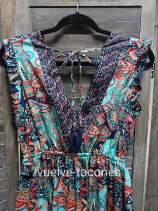 Vestido de volantes seda y viscosa ♡ India * T. U.