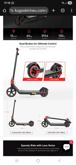 Patinete Eléctrico Kirin Mini 2 Niños