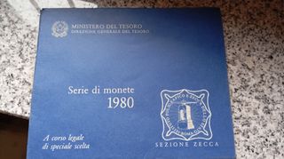 Italia Serie 1980 Monete + Medaglia Rara
