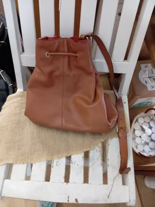 Bolso piel Massimo Dutti color camel