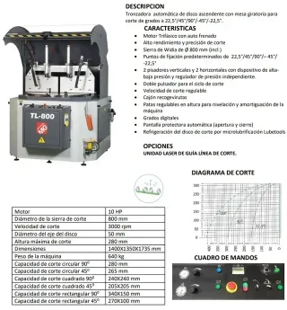 Tronzadora de aluminio MG TL-800