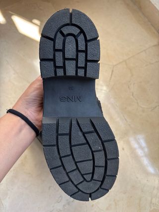 Mocasines Chunky Mango Mujer Negros Talla 38